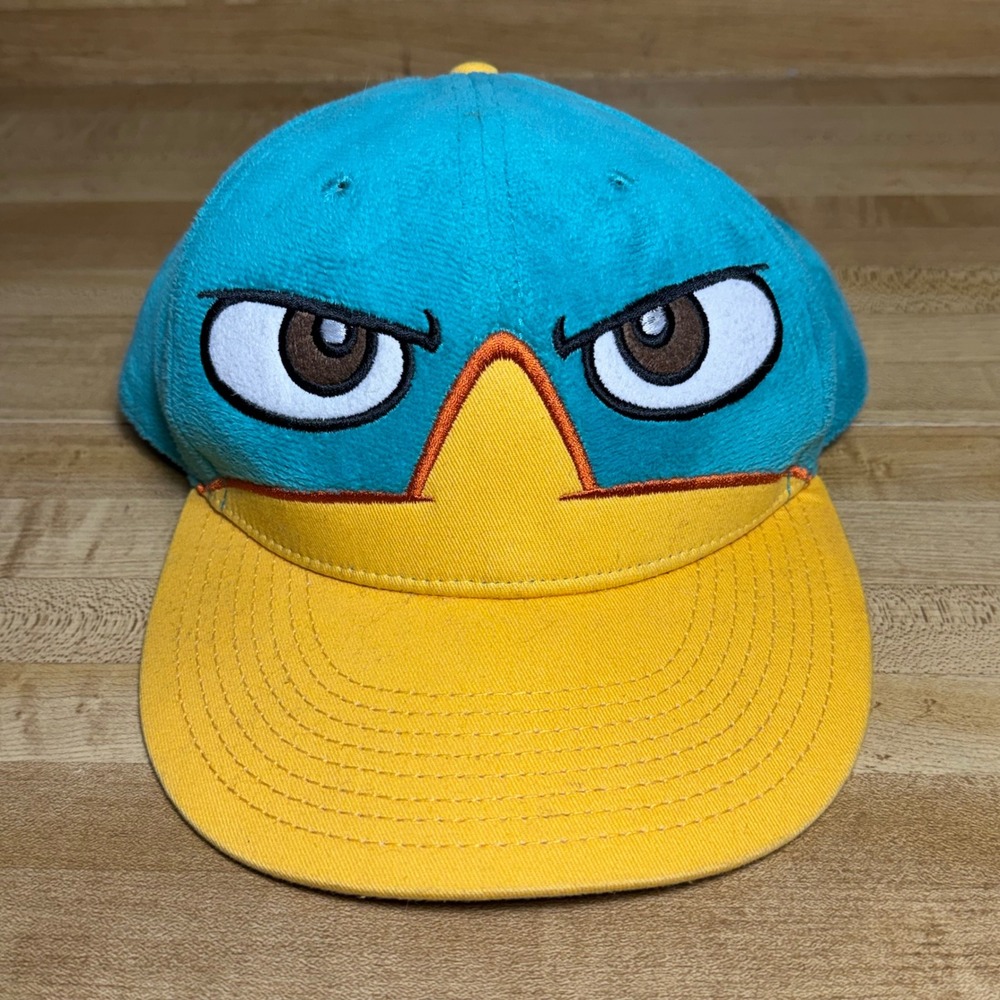 Disney Phineas and Ferb Perry the Platypus Snapback Hat Teal Yellow Wheres Perry